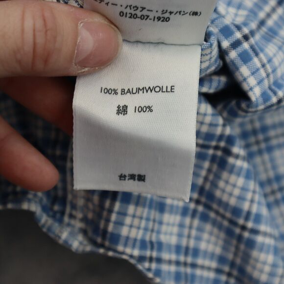 Eddie Bauer Shirt Mens XL Blue Plaid Button Down Short Sleeve Pocket Outdoor - Picture 15 of 16